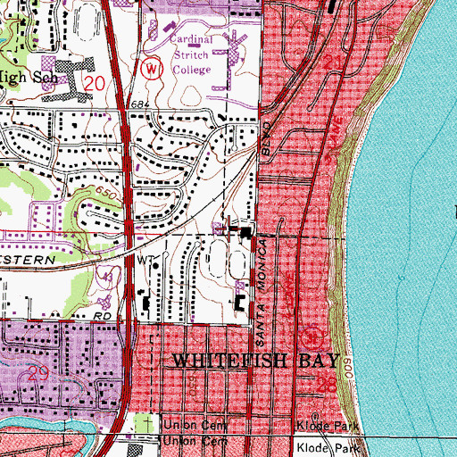 Topographic Map of Milwaukee Jewish Day School, WI