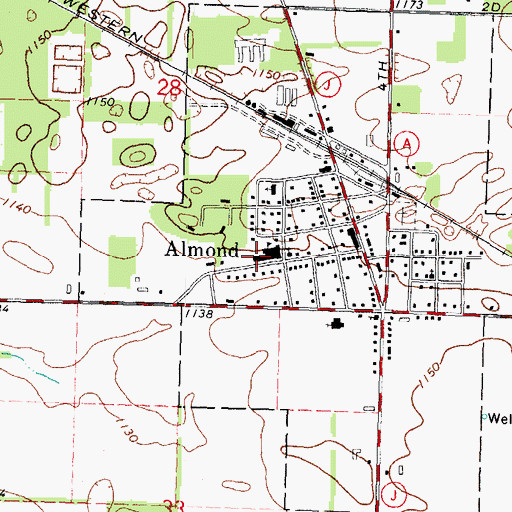 Topographic Map of Bancroft Elementary School, WI