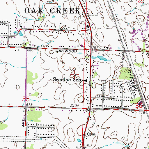 Topographic Map of Deerfield Elementary School, WI