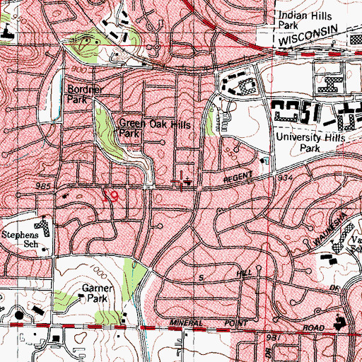 Topographic Map of Lighthouse Christian School, WI