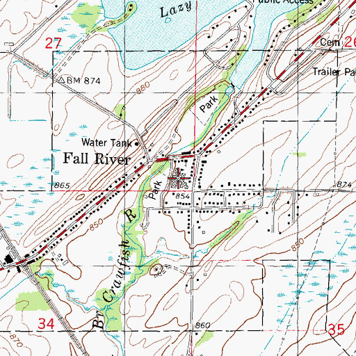 Topographic Map of Fall River Elementary School, WI