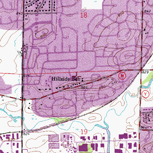 Topographic Map of Hillside Elementary School, WI