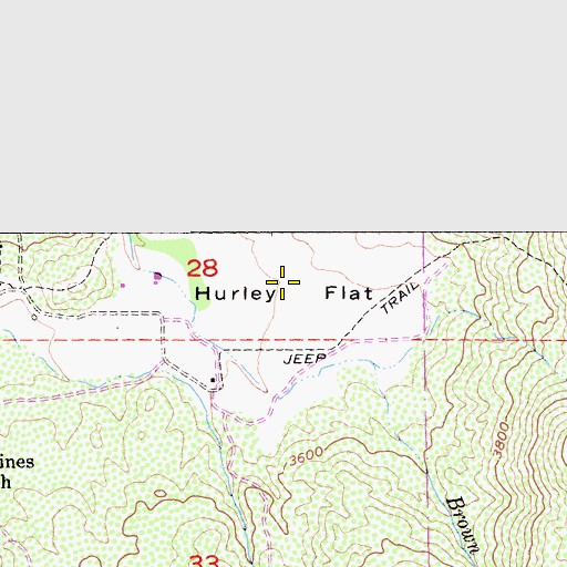 Topographic Map of Hurley Flat, CA