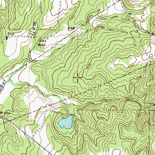 Topographic Map of Hunter Field, TX