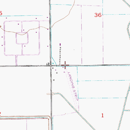 Topographic Map of Open A-1 Ranch Airport, LA