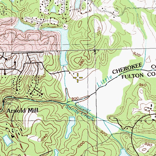 Topographic Map of Holly Farm Airport, GA