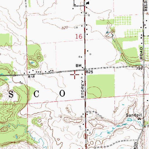 Topographic Map of Boulder Canyon Airport, MI