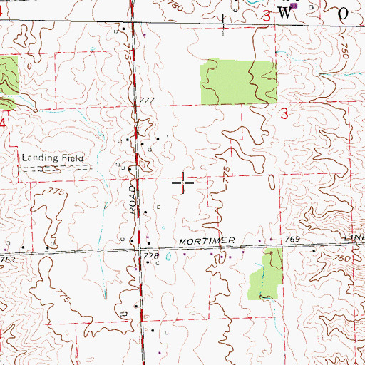 Topographic Map of Darrell's Landing, MI