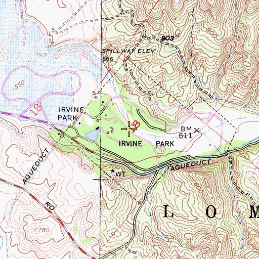 Topographic Map of Irvine Park, CA