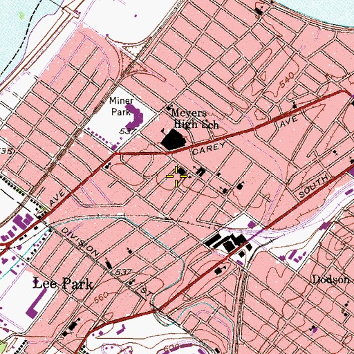 Topographic Map of Geisinger South Medical Center Wilkes - Barre, PA