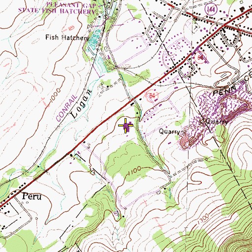 Topographic Map of HealthSouth Nittany Valley Rehabilitation Hospital, PA