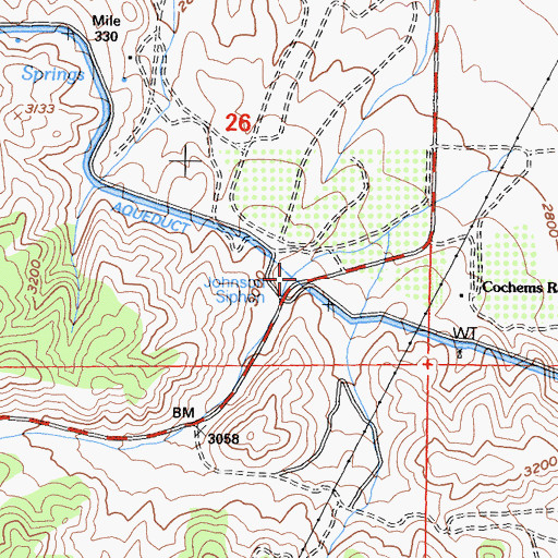 Topographic Map of Johnson Siphon, CA