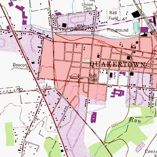 Topographic Map of Saint Lukes Hospital Quakertown, PA