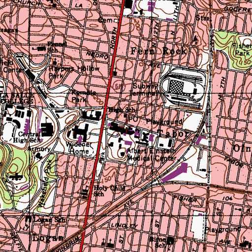 Topographic Map of Moss Rehabilitation Hospital, PA