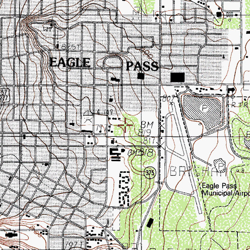 Topographic Map of Eagle Pass Pediatric Health Clinic, TX