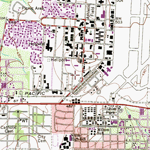 Topographic Map of Laredo Specialty Hospital, TX