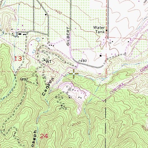 Topographic Map of Joseph Canyon, CA