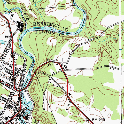 Topographic Map of Hilltop Volunteer Fire Company, NY