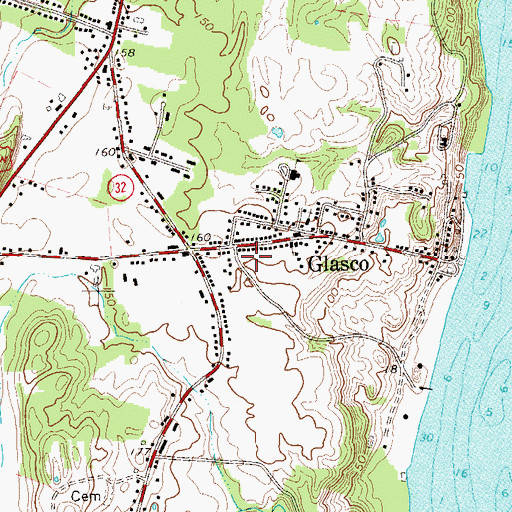 Topographic Map of Glasco Fire Department, NY