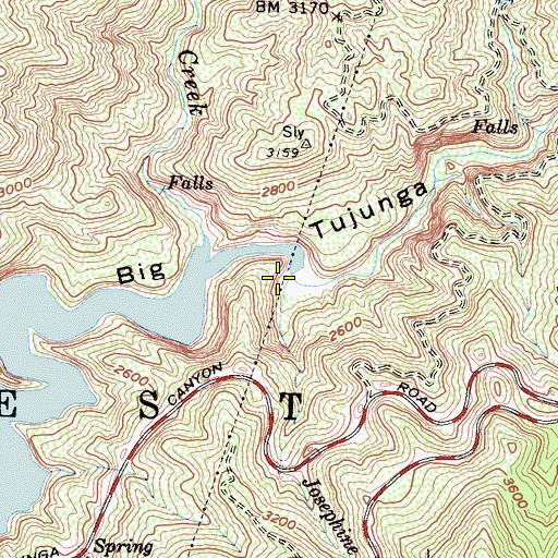 Topographic Map of Josephine Creek, CA