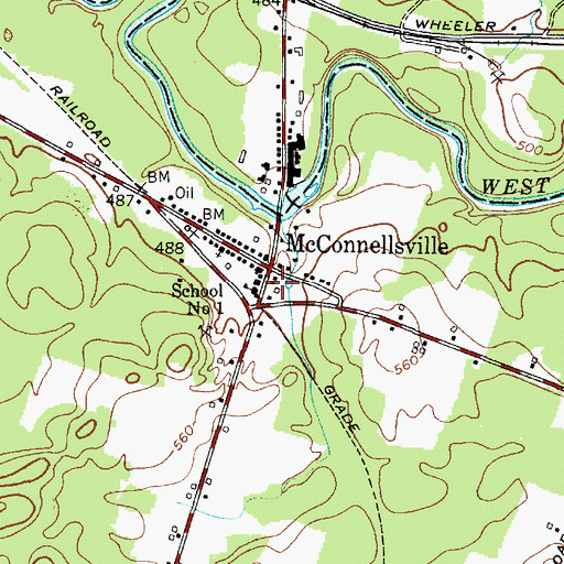 Topographic Map of McConnellsville Fire Department, NY
