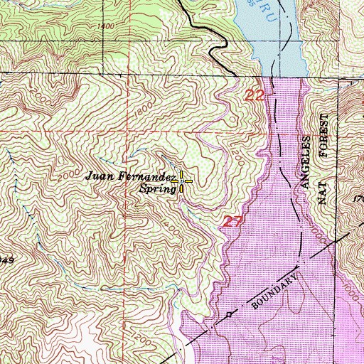 Topographic Map of Juan Fernandez Spring, CA