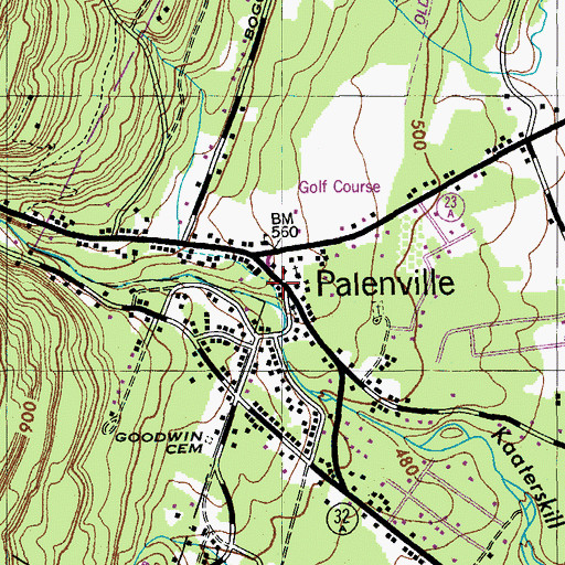 Topographic Map of Palenville Fire Department, NY