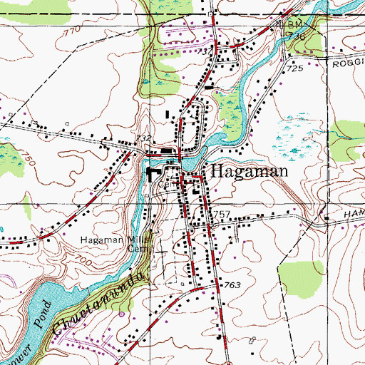 Topographic Map of Hagaman Volunteer Fire Department, NY