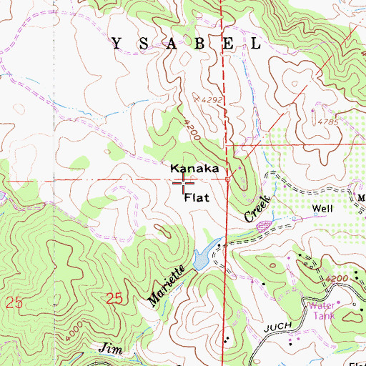 Topographic Map of Kanaka Flat, CA