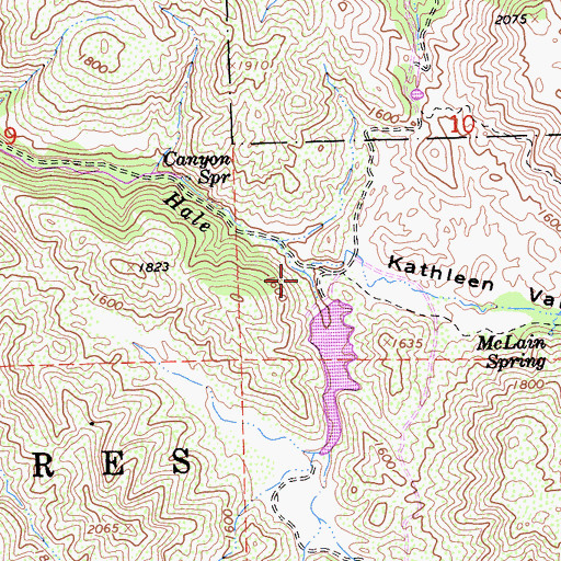 Topographic Map of Kathleen Valley, CA