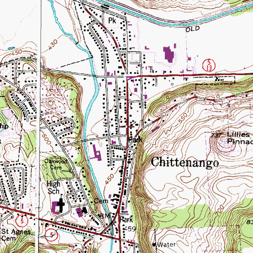 Topographic Map of Chittenango Fire Department, NY