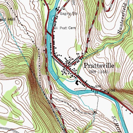 Topographic Map of Prattsville Hose Company, NY