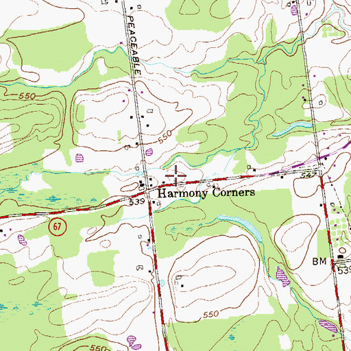 Topographic Map of Harmony Corners Fire District Station, NY