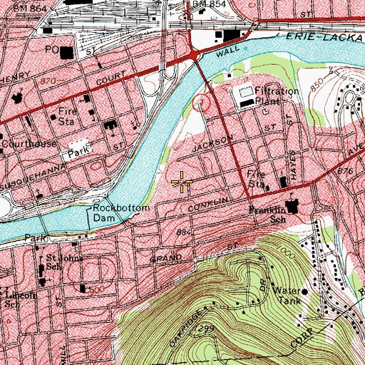 Topographic Map of Binghamton Fire Department Training Facility, NY