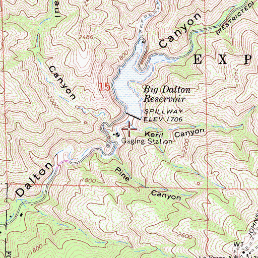 Topographic Map of Keril Canyon, CA