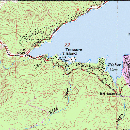 Topographic Map of Kidd Creek, CA