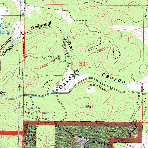 Topographic Map of Kimbrough Canyon, CA