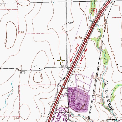 Topographic Map of Presbyterian Hospital of Allen, TX