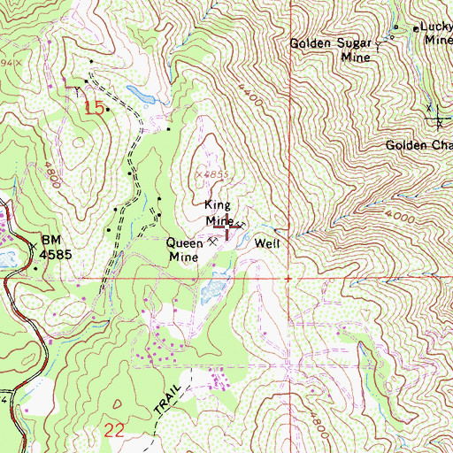 Topographic Map of King Mine, CA