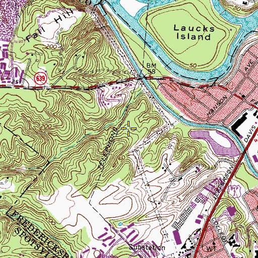 Topographic Map of HealthSouth Rehabilitation Hospital of Fredericksburg, VA