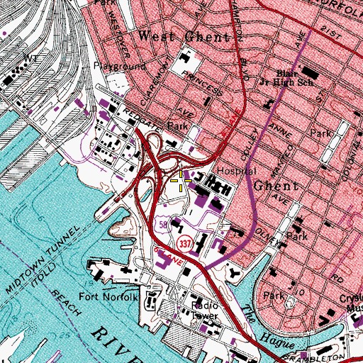 Topographic Map of Sentara Heart Hospital, VA