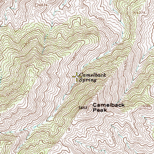 Topographic Map of Camelback Spring, AZ