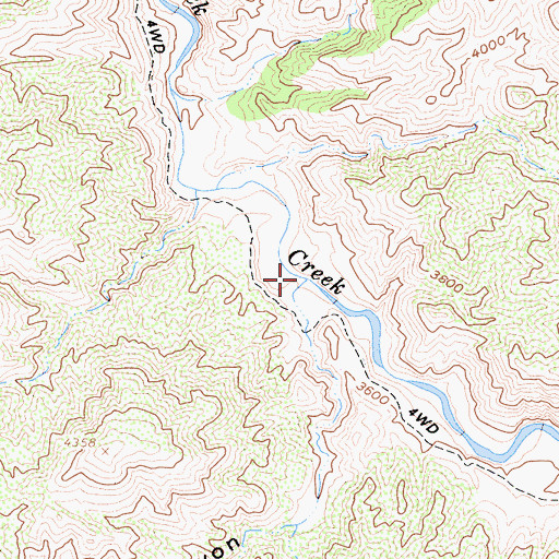 Topographic Map of Kitter Canyon, CA