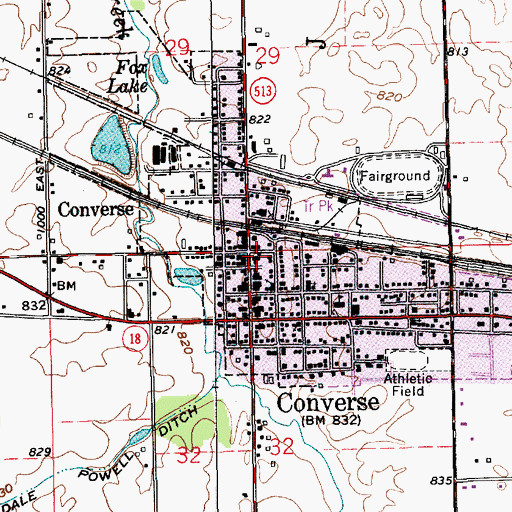 Topographic Map of Converse Volunteer Ambulance Headquarters, IN