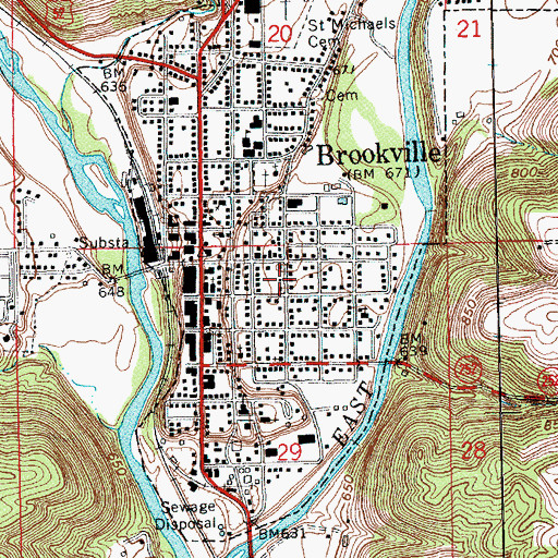 Topographic Map of Franklin County Emergency Medical Services Station 2, IN