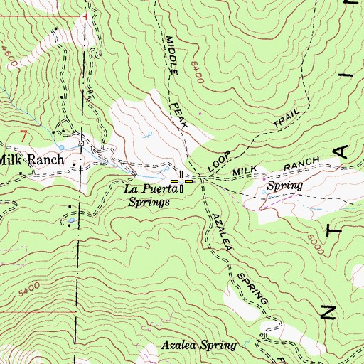 Topographic Map of La Puerta Springs, CA
