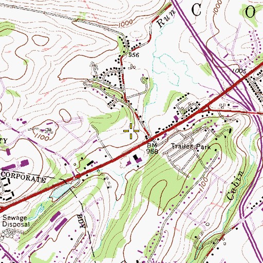 Topographic Map of Centre Lifelink Emergency Medical Services Company 25, PA
