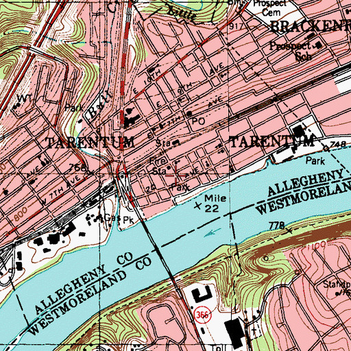 Topographic Map of Eureka Community Ambulance Service Station 280, PA
