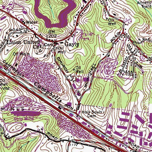 Topographic Map of Robinson Emergency Medical Services Station 730, PA