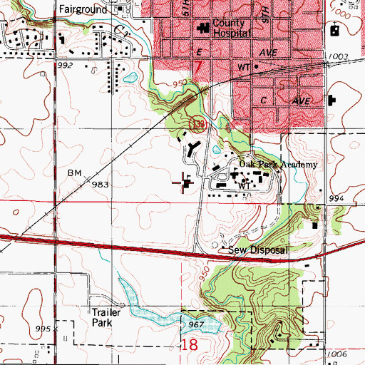 Topographic Map of Nevada Seventh-day Adventist School, IA